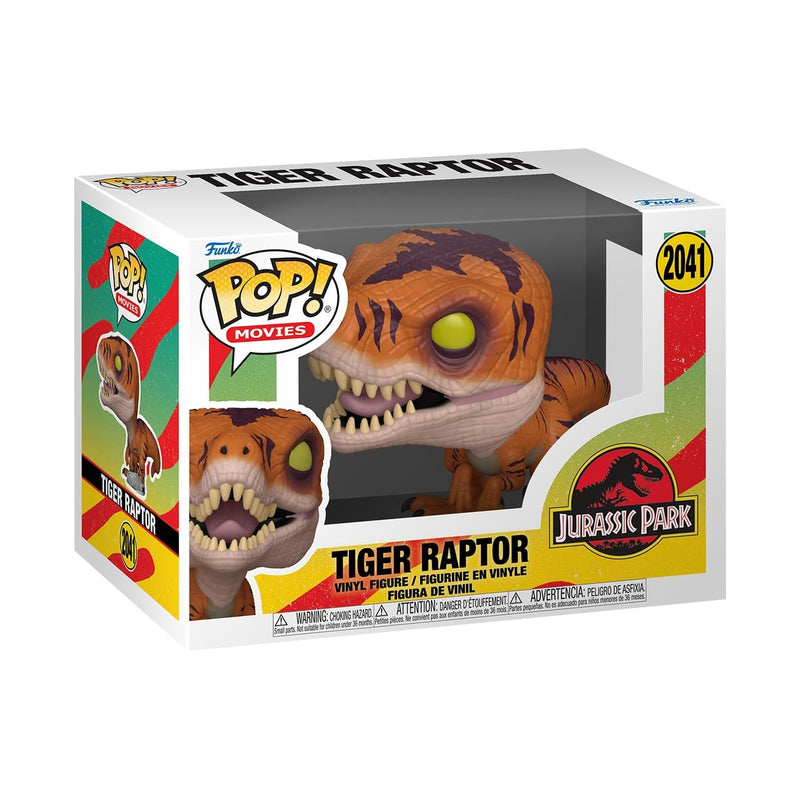 Funko POP! Movies: Jurassic Park - Tiger Raptor - Figura in vinile da collezione - Idea regalo - Prodotto ufficiale - Giocattoli per bambini e adulti - Modello di figura per collezionisti