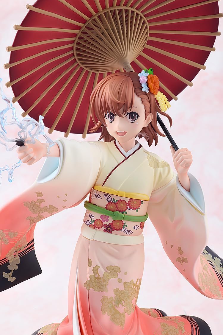 KADOKAWA KDcolle Toaru Kagaku no Railgun T Misaka Mikoto Furisode Ver.1/7 Scale Plastic Painted Finished Product