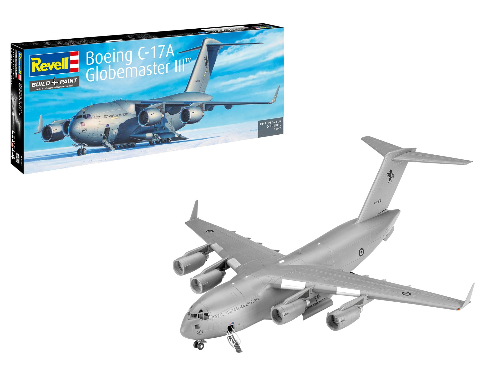 Revell 03747 Boeing C-17A Globemaster III 1:144 Scale - Unbuilt/Unpainted Plastic Model Kit