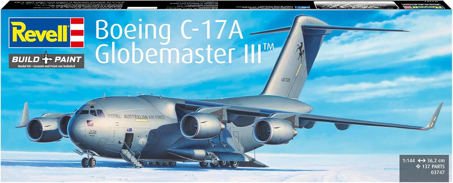 Revell 03747 Boeing C-17A Globemaster III 1:144 Scale - Unbuilt/Unpainted Plastic Model Kit