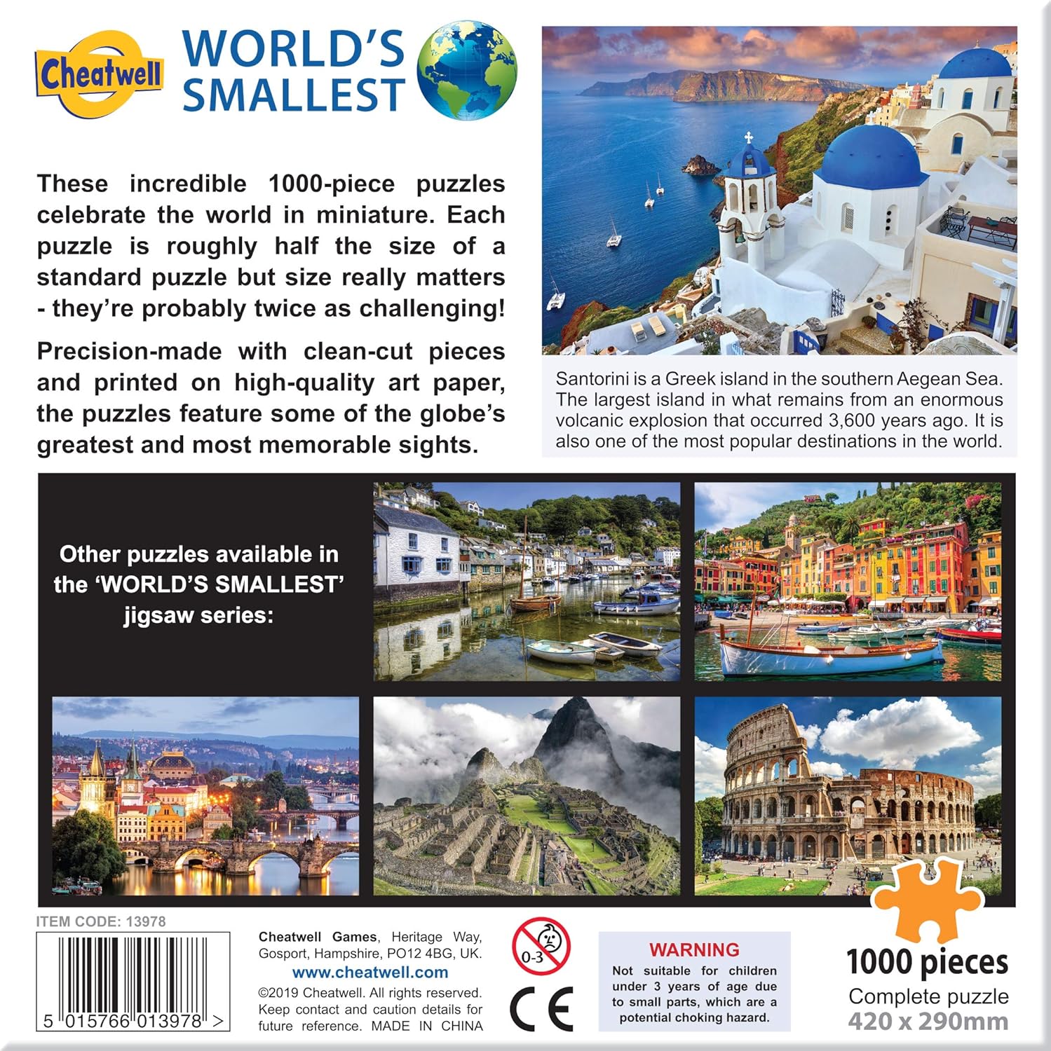 Cheatwell Games 13978 Puzzle World's Smallest 1000 Piece Jigsaw