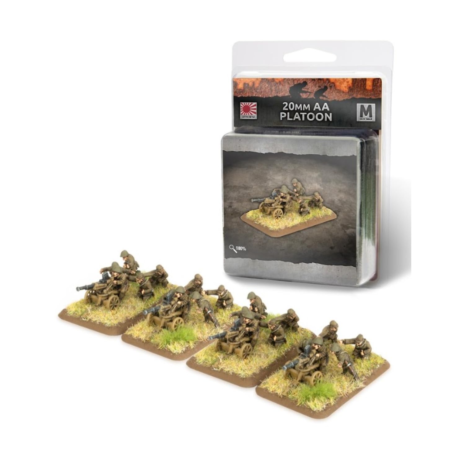 Battlefront Miniatures Flames of War Mid War: Japanese: 20mm AA Platoon (x4