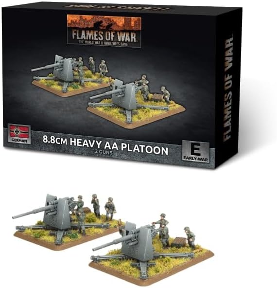 Flames of War: GBX206 8.8cm Heavy AA Platoon (Early) (x2 guns Plastic