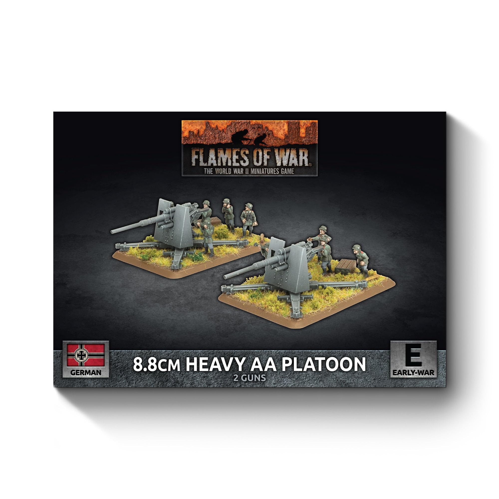 Flames of War: GBX206 8.8cm Heavy AA Platoon (Early) (x2 guns Plastic
