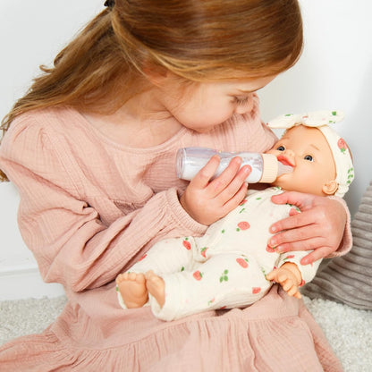 Heless 940 - Toverfles "Eenhoorn Henri", met beige deksel en eenhoornmotief, poppenaccessoire met trucjesmelk