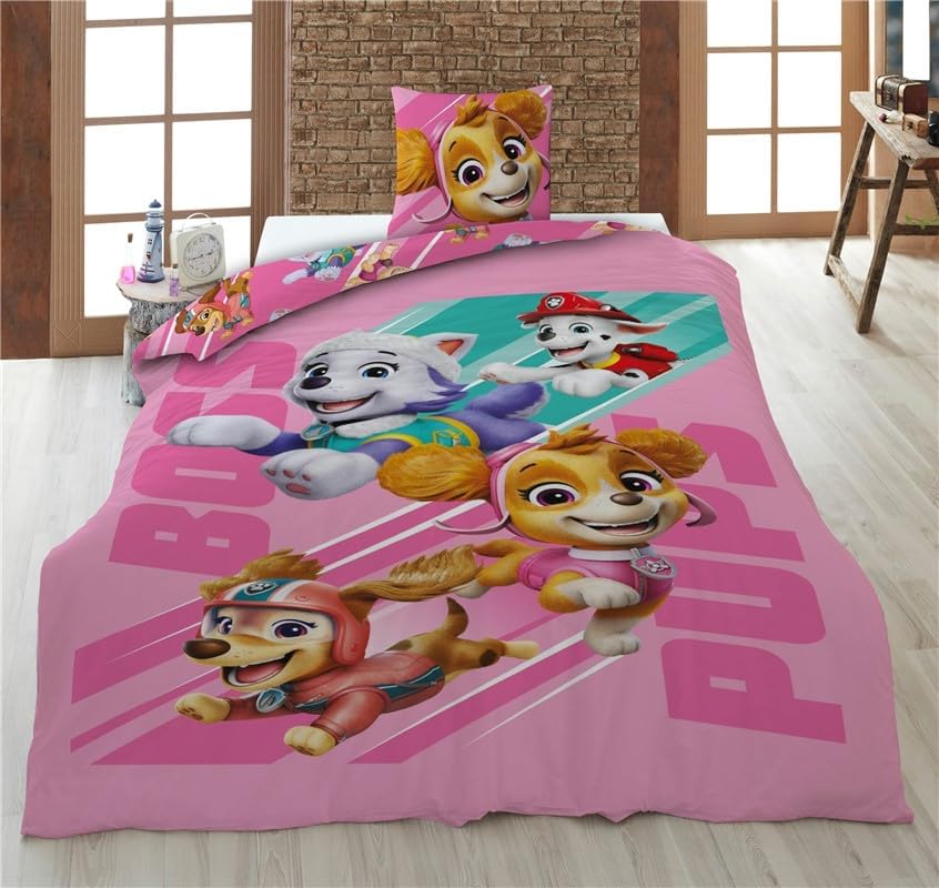 Paw Patrol Roze Dekbedovertrek 140X200Cm