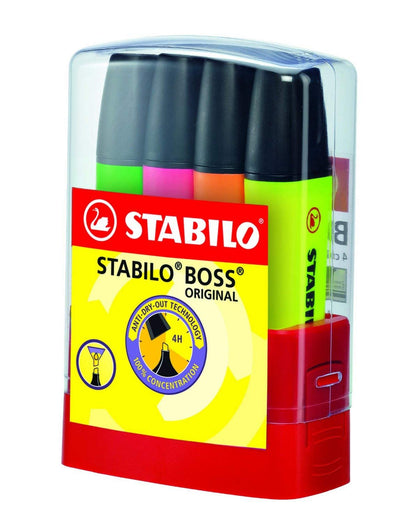 STABILO BOSS Original BOSSparade Markeerstiften in Kunststof Doos - 4dlg.