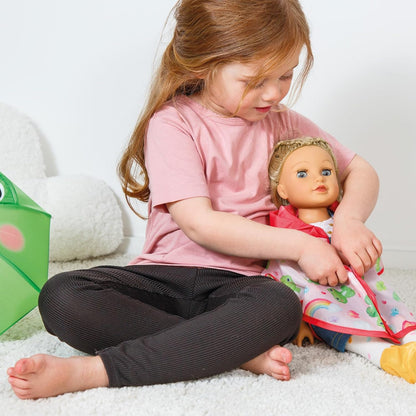 Heless 672 poppenregenset kikker Carlo met paraplu, regencape en laarsjes, voor poppen van 35-45 cm