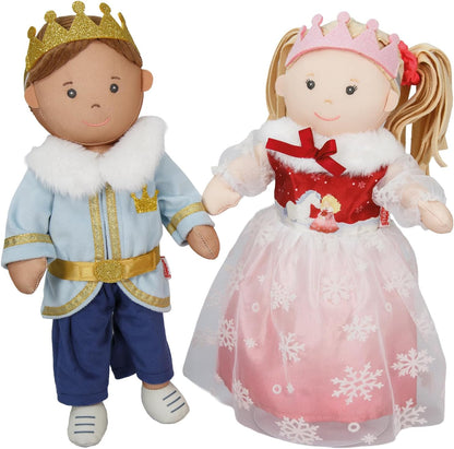 Heless 2680 - Poppenjurk "Winterprinses Lumi" in wit en roze, met kroon en pluche cape, voor poppenmaat 35-45 cm