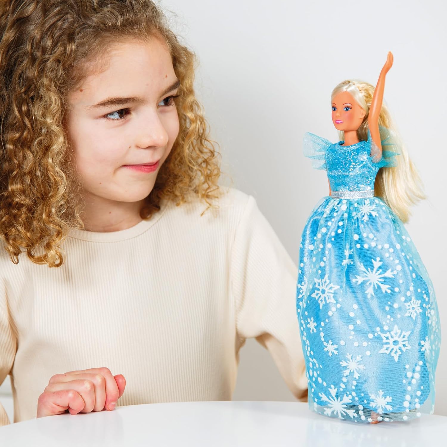 Heless Time2Shine 8132 - prinsessenjurk kersenbloesem, in roze en wit, met tule rok en gouden riem, voor modepoppen van maat 29 cm