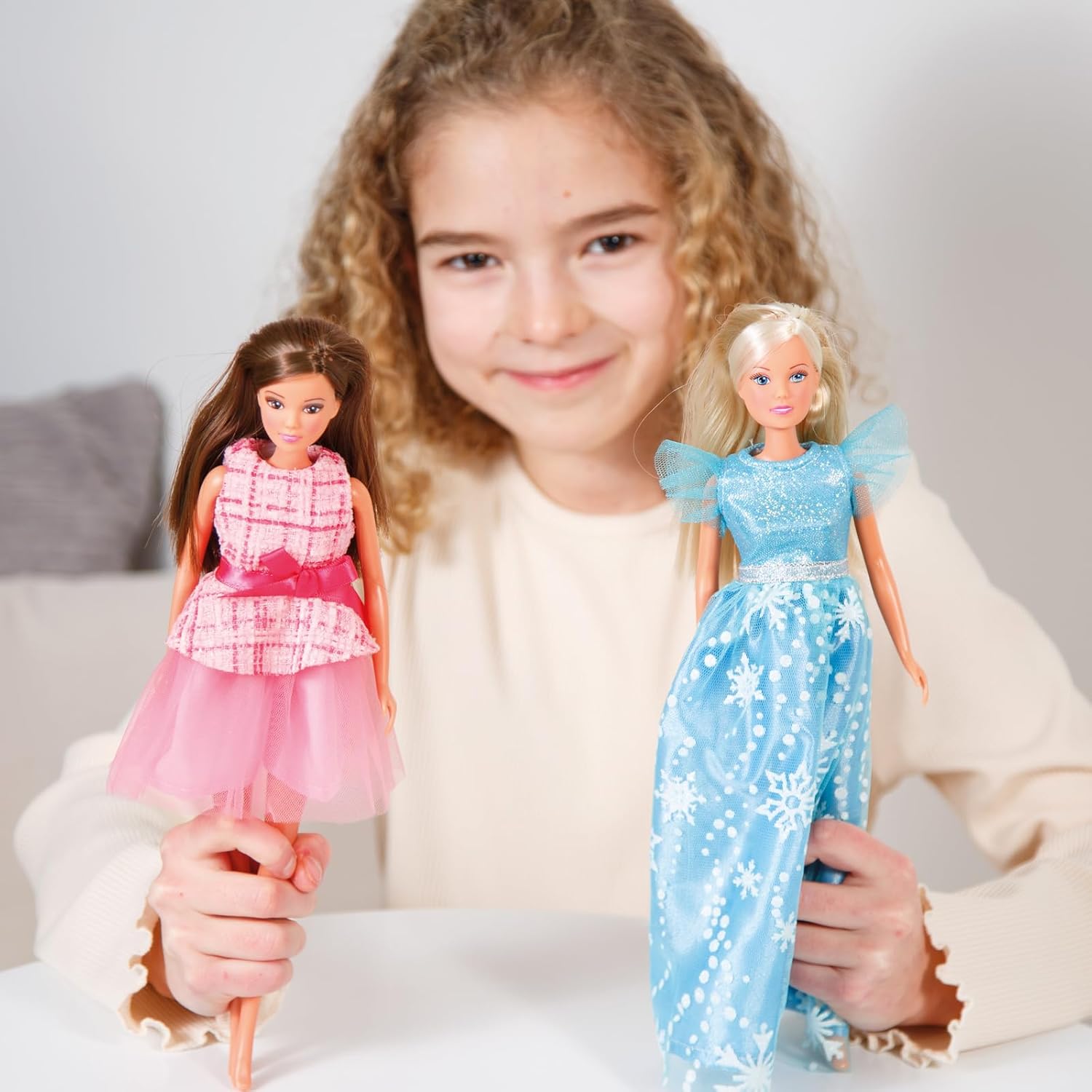 Heless Time2Shine 8132 - prinsessenjurk kersenbloesem, in roze en wit, met tule rok en gouden riem, voor modepoppen van maat 29 cm