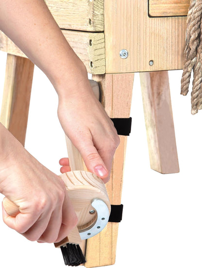 small foot hoef verzorgingsset, realistische paardenverzorgingsaccessoires van hout, set van 2 met hoefijzer en hoefkrabber, vanaf 3 jaar, 12797