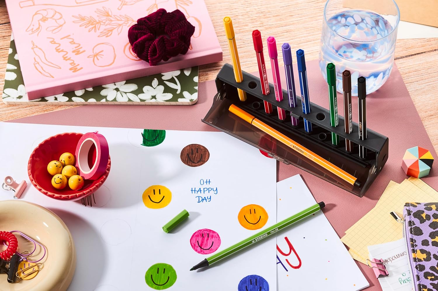 STABILO - Premium Viltstift - Pen 68 - Click Set - Bureauset met 10 kleuren