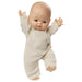 Heless 54034 - Poppenset met Gordi meisje pop en een organisch gebreid rompertje in beige, maat ca. 34 cm