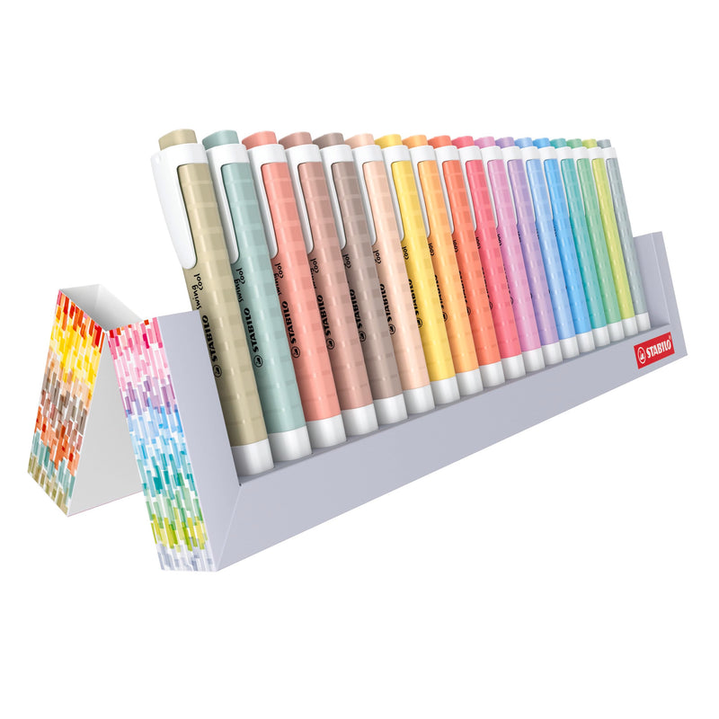 STABILO - Markeerstift - swing cool NatureCOLORS - Smalle highlighter - Deskset met 18 kleuren