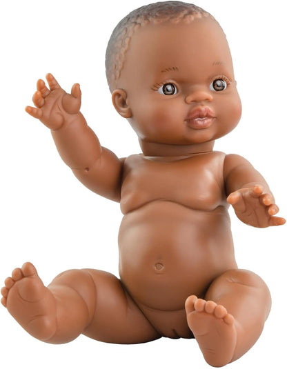 Heless 54024 - Meisjes babypop met mousseline jurk in karamel, gemaakt van 100 procent biologisch katoen, poppenmaat 34 cm