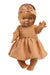 Heless 54024 - Meisjes babypop met mousseline jurk in karamel, gemaakt van 100 procent biologisch katoen, poppenmaat 34 cm