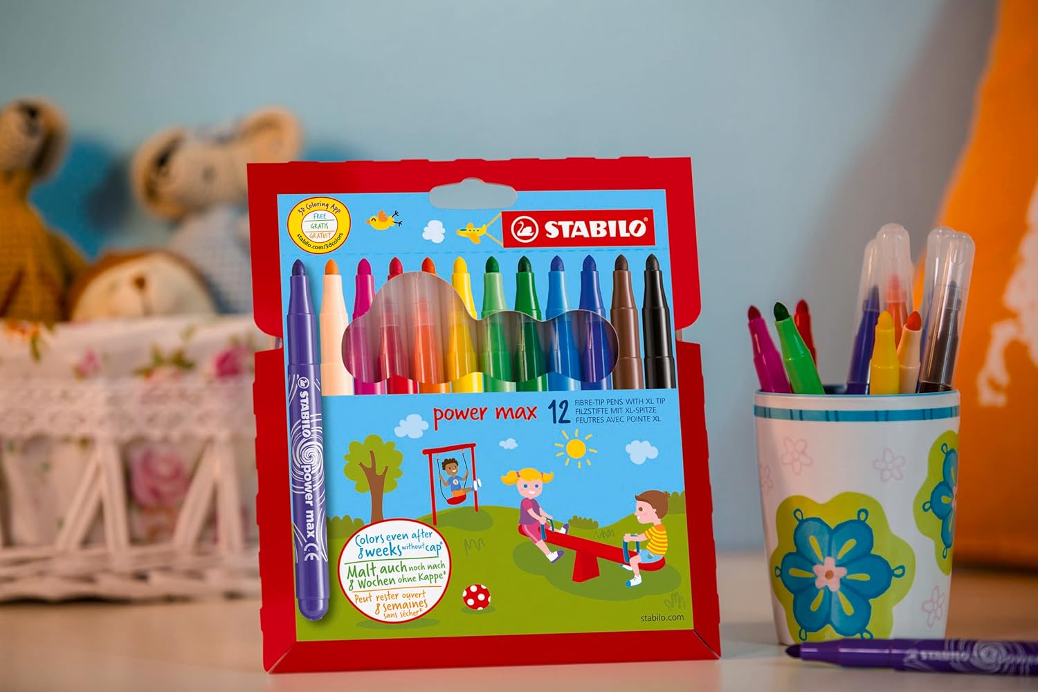STABILO - Viltstift - power max - Schooldoos met 140 stuks - 18 Diverse kleuren
