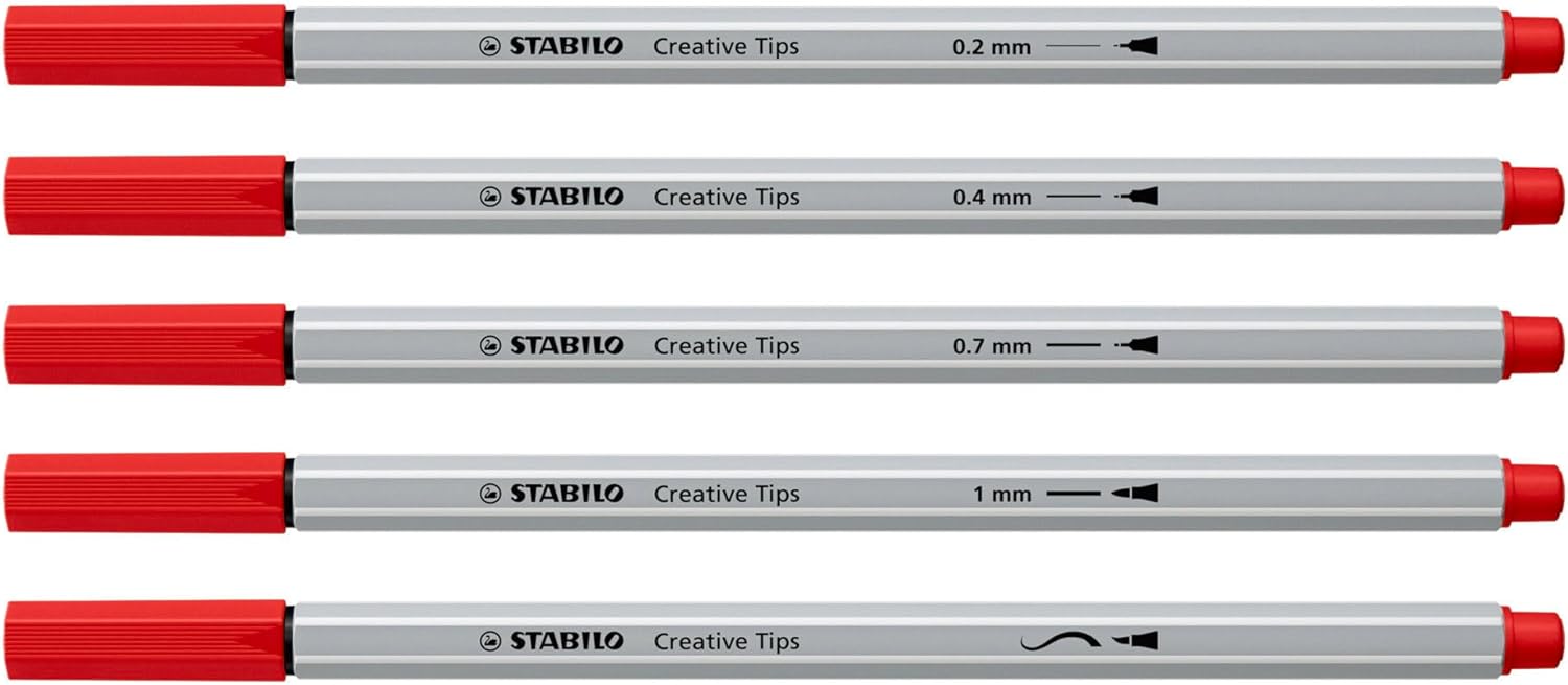 Multi-Tip Pen Set - STABILO Creative Tips - ARTY - Tin of 30 - CLASSIC - Assorted Colours