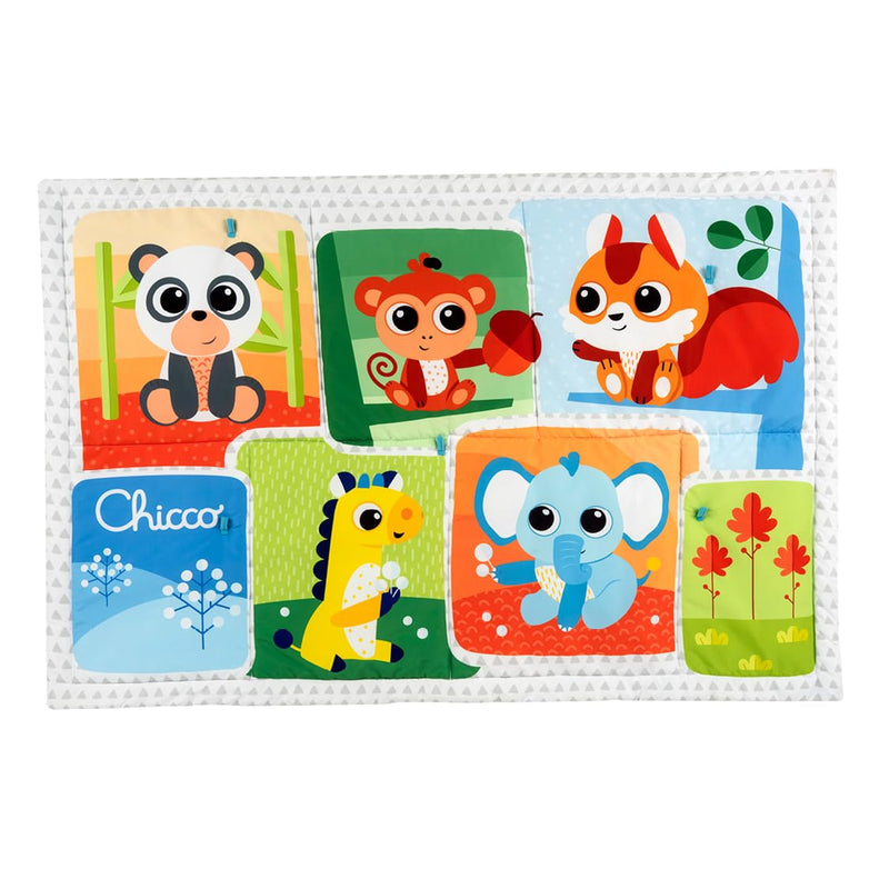 Chicco XXL Enchanted Forest Play Mat, Soft Colourful Rug with Forest Animals, Baby First Movements, Soft Padded, Extra Large 135 x 90 cm, 0+ Months