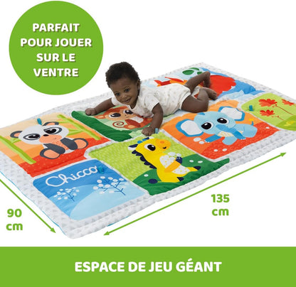 Chicco XXL Enchanted Forest Play Mat, Soft Colourful Rug with Forest Animals, Baby First Movements, Soft Padded, Extra Large 135 x 90 cm, 0+ Months