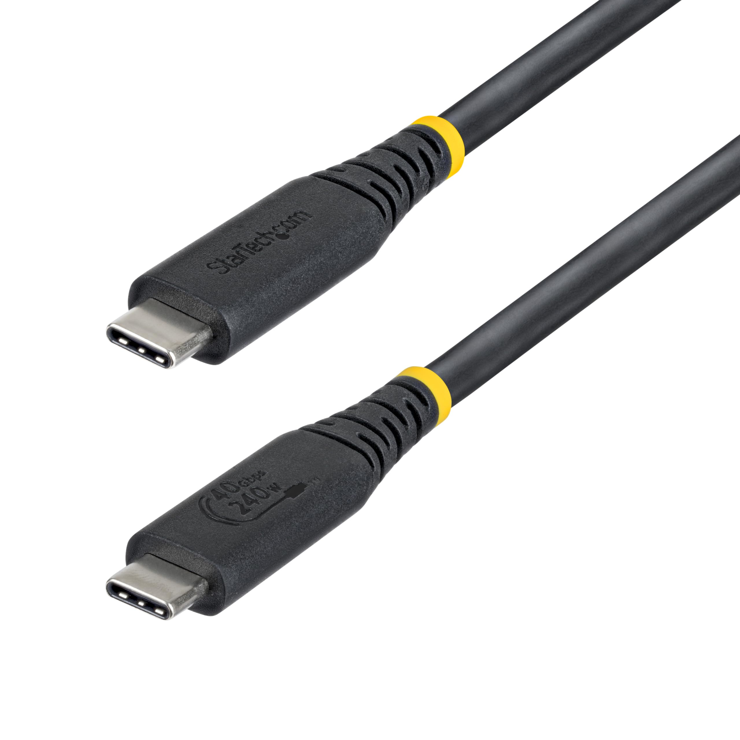 StarTech 1m (3ft) USB4 Cable, 40Gbps, USB-IF Certified USB-C Cable, 240W, 8K 60Hz/4K 240Hz DP2.1, Thunderbolt 4 Compatible, Black