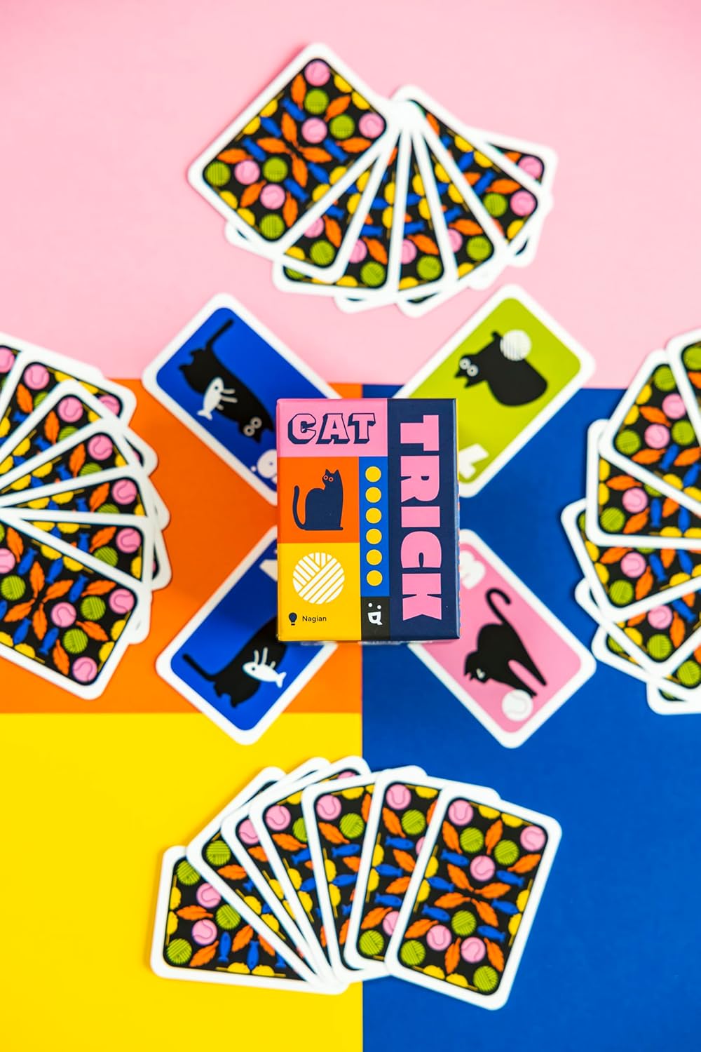 Helvetiq - Cat Trick - Collectible Card Game - Easy Go Range - Ultra Compact Travel Size - Cats and Toys - Family and Friends - 3 to 5 Players - Ages 8 and Above