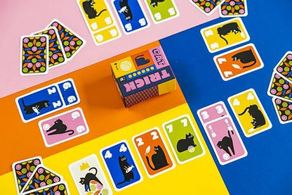 Helvetiq - Cat Trick - Collectible Card Game - Easy Go Range - Ultra Compact Travel Size - Cats and Toys - Family and Friends - 3 to 5 Players - Ages 8 and Above