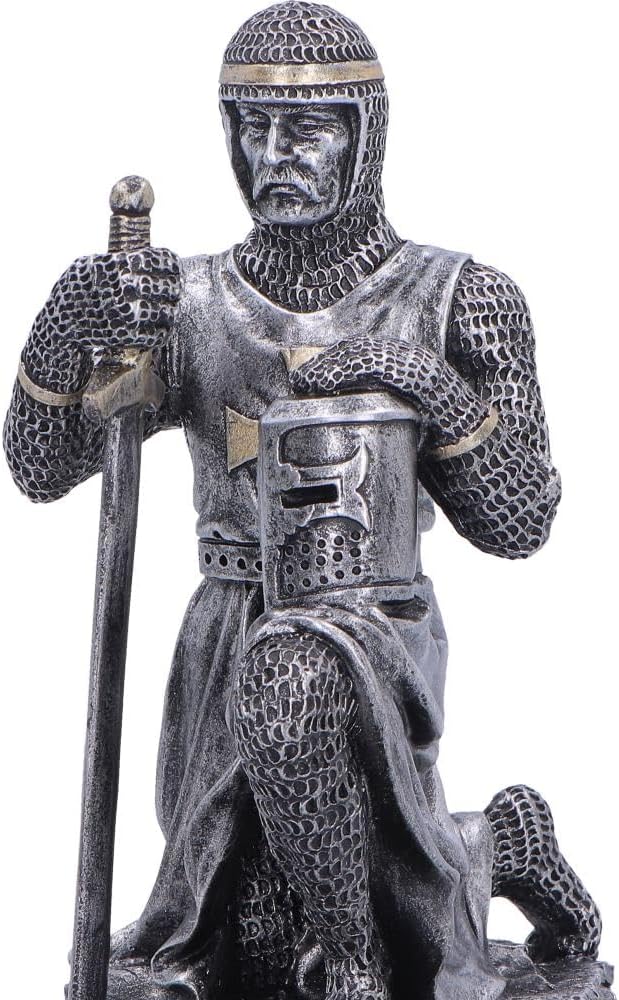 The Pledge Medieval Knight Figurine – Kneeling Crusader Statue with Sword