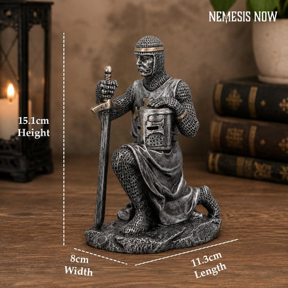 The Pledge Medieval Knight Figurine – Kneeling Crusader Statue with Sword