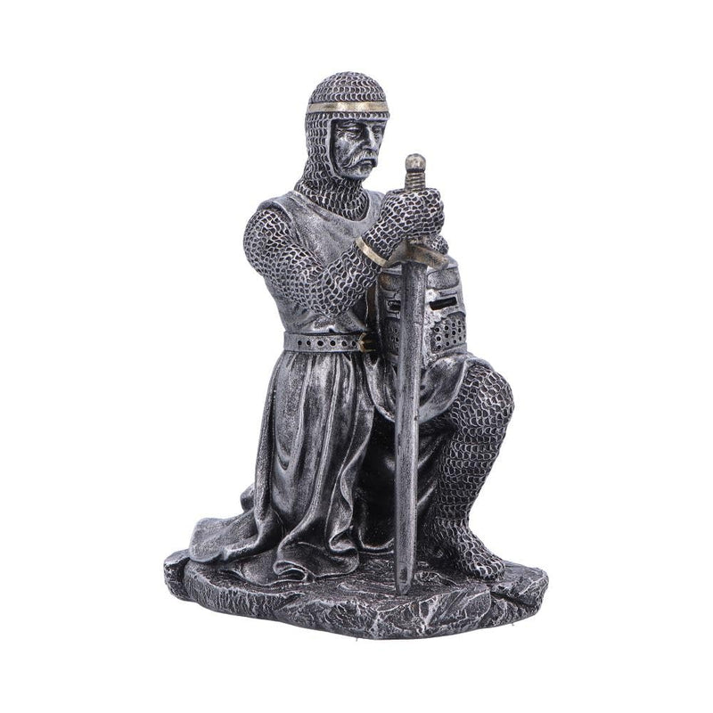 The Pledge Medieval Knight Figurine – Kneeling Crusader Statue with Sword