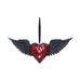House of Obscura Gothic Hanging Ornament – Resin Dark Fantasy Decoration Collection (Black Winged Heart