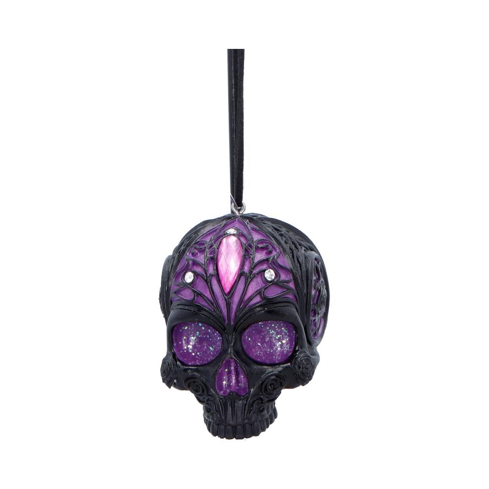 House of Obscura Gothic Hanging Ornament – Resin Dark Fantasy Decoration Collection (Jewelled Fate Skull