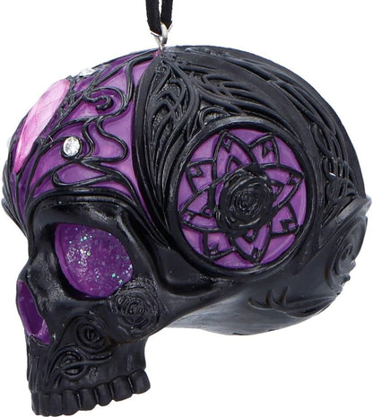 House of Obscura Gothic Hanging Ornament – Resin Dark Fantasy Decoration Collection (Jewelled Fate Skull