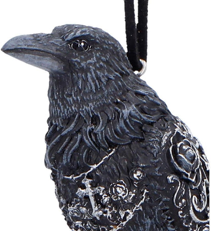 House of Obscura Gothic Hanging Ornament – Resin Dark Fantasy Decoration Collection (Last Omen Raven