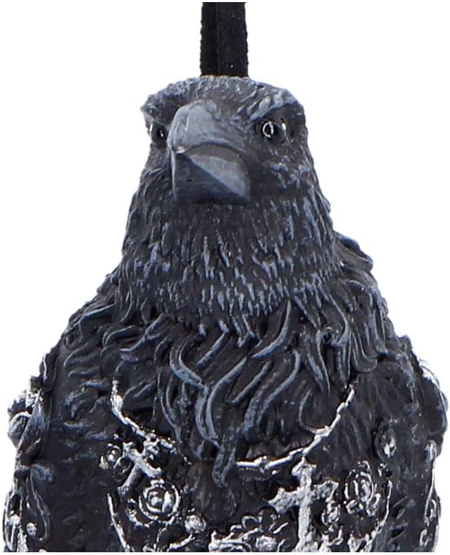 House of Obscura Gothic Hanging Ornament – Resin Dark Fantasy Decoration Collection (Last Omen Raven