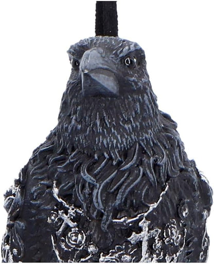 House of Obscura Gothic Hanging Ornament – Resin Dark Fantasy Decoration Collection (Last Omen Raven