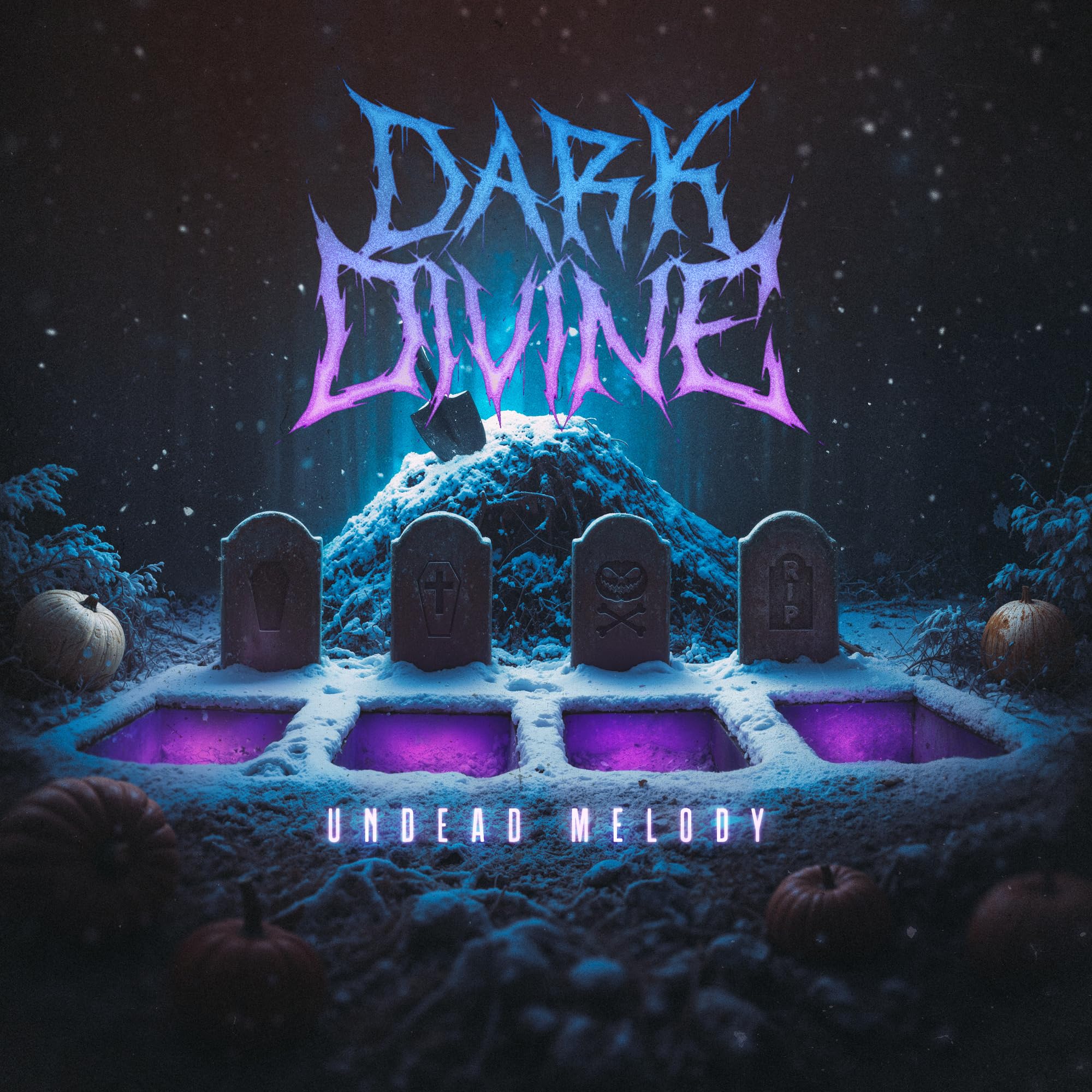 Undead Melody Electric Blue & Violet Cloudy w/ Black Splatter