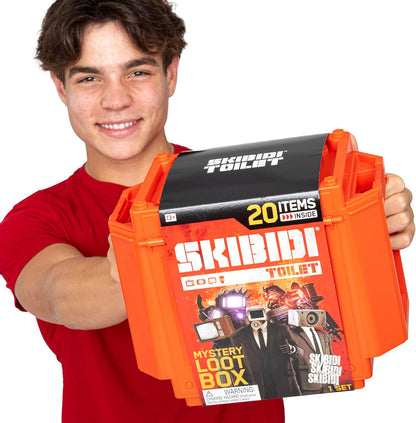 SKIBIDI Toilet Giant Mystery Loot Box, with 20 Mystery Surprises, YouTube Animation Sensation, Exclusive Mystery Figures, Officially Licensed Toilet Merch
