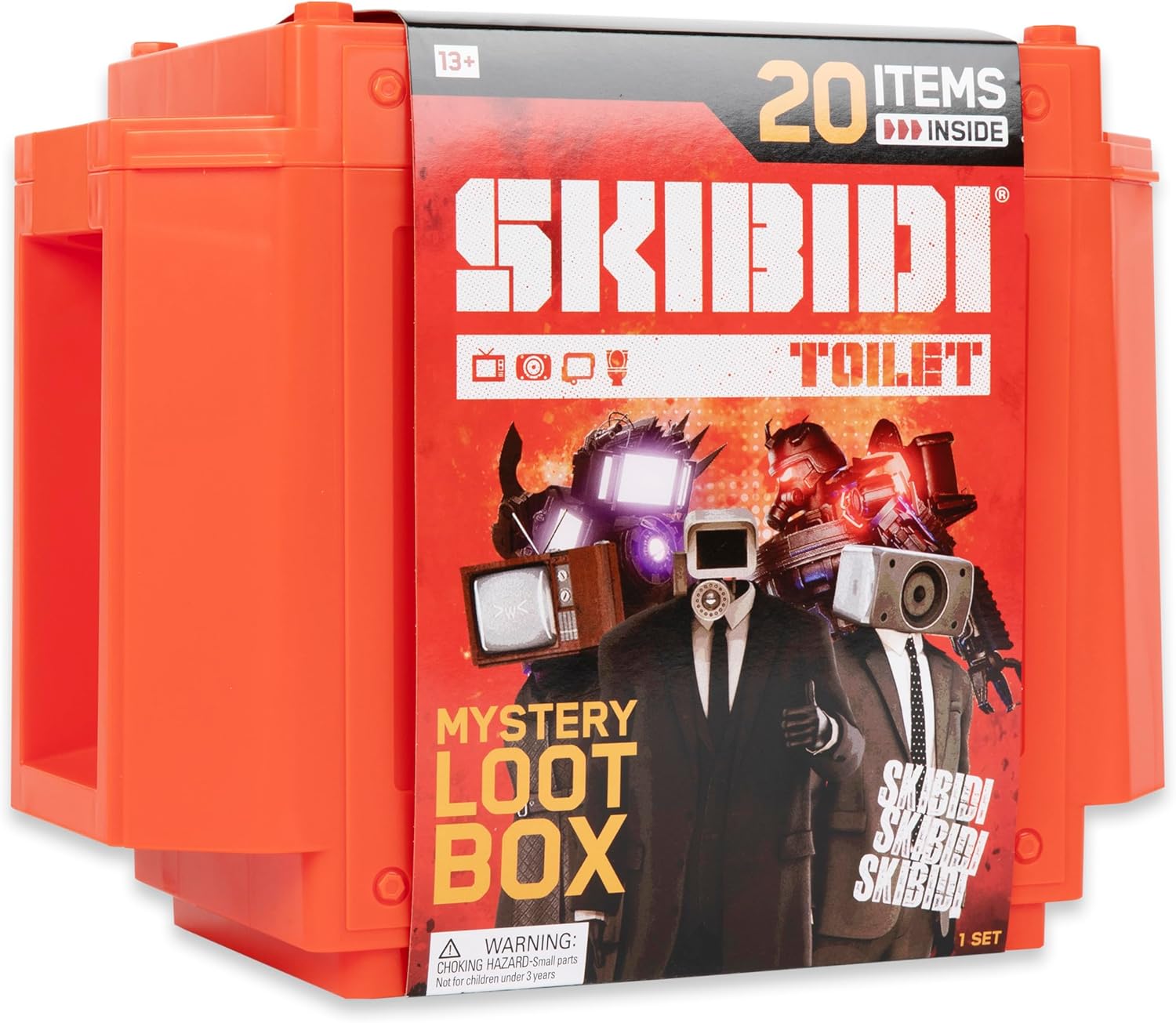 SKIBIDI Toilet Giant Mystery Loot Box, with 20 Mystery Surprises, YouTube Animation Sensation, Exclusive Mystery Figures, Officially Licensed Toilet Merch
