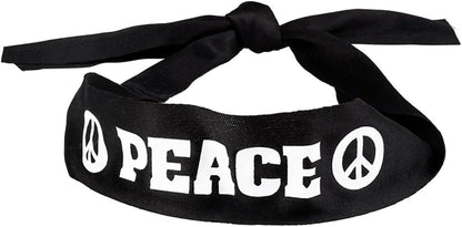 Boland 44518 – Hippie-Set für Erwachsene, Accessoire-Set mit Peace-Stirnband, Rundbrille und Halskette für Karneval und Mottoparty