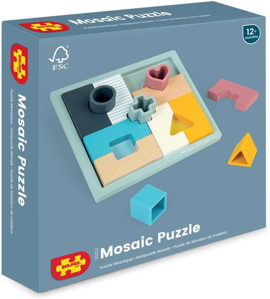 Bigjigs - Bigjigs Houten Mozaiekpuzzel - 14st.