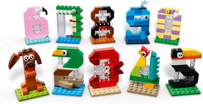 LEGO Birthday Numbers Toy - Cake Topper w/Animals incl. Dog, Spider & Whale - Table & Party Decorations or Counting Game - Gift idea for 6+ Year Old Boys & Girls - 40807