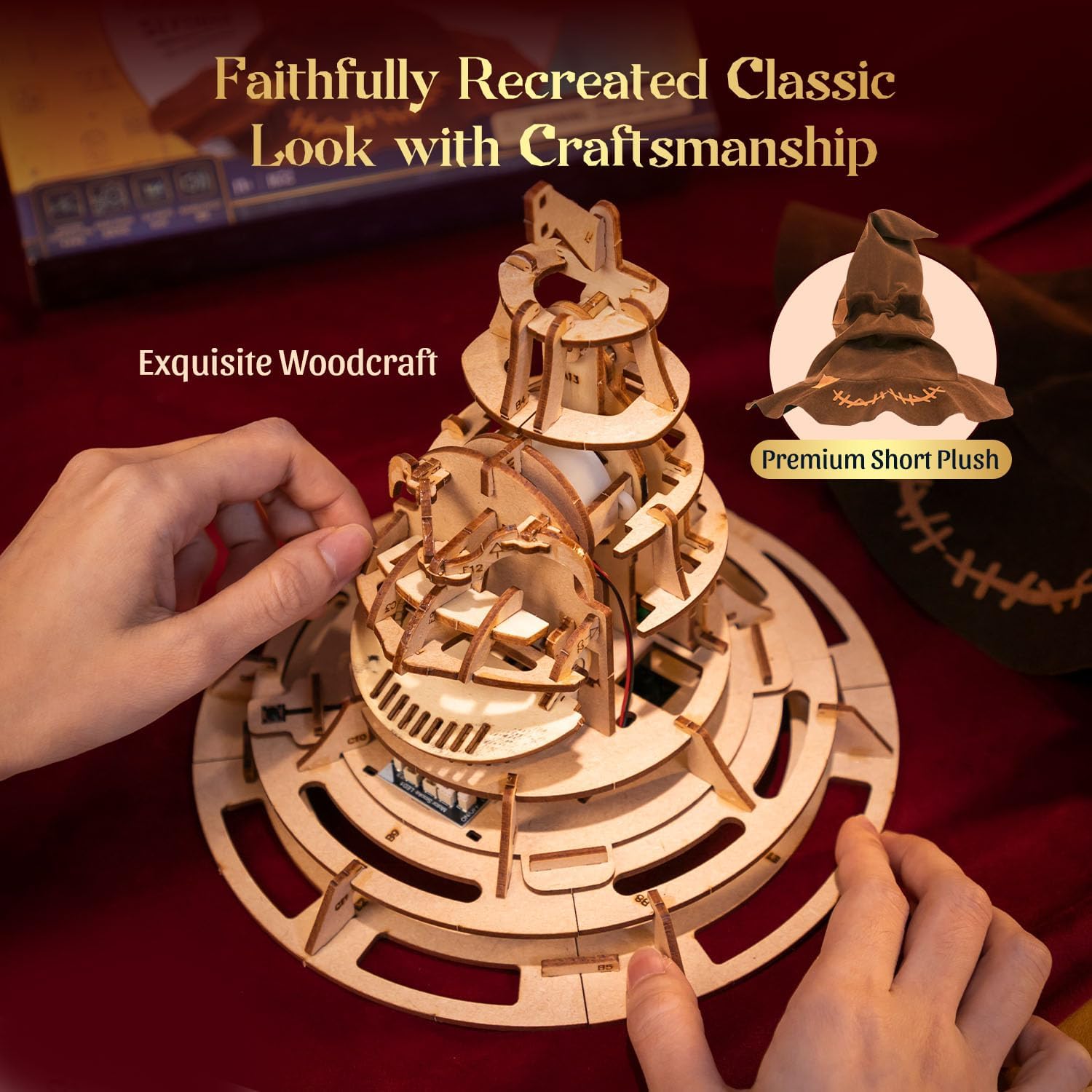 PUREMIND Harry Potter Cappello Parlante Puzzle 3D in Legno - Modello Ufficiale con Voce & Tesa Mobile - Regalo da Collezione per Fan
