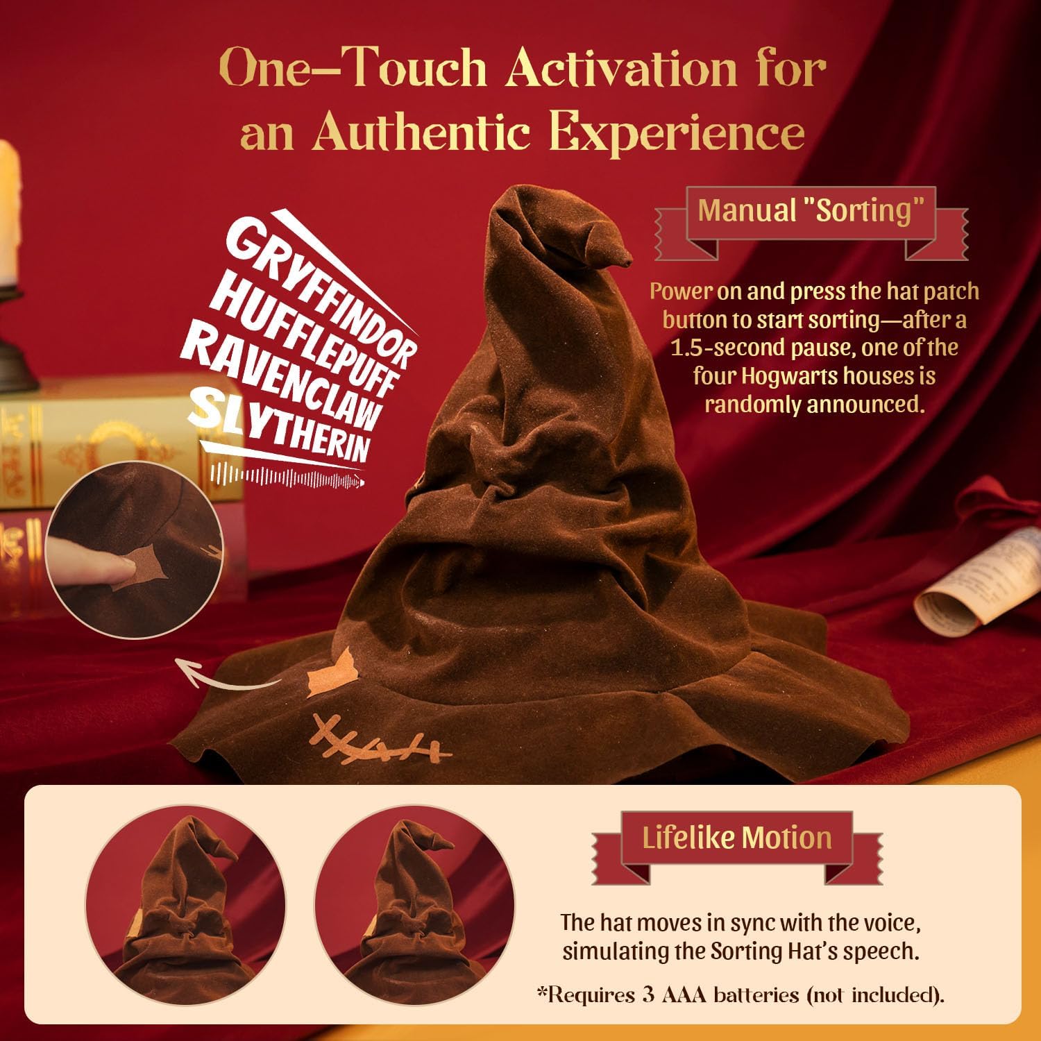 PUREMIND Harry Potter Cappello Parlante Puzzle 3D in Legno - Modello Ufficiale con Voce & Tesa Mobile - Regalo da Collezione per Fan