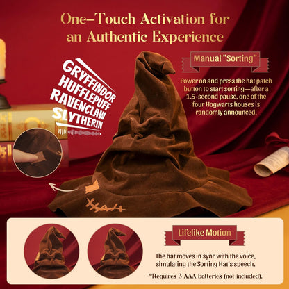 PUREMIND Harry Potter Cappello Parlante Puzzle 3D in Legno - Modello Ufficiale con Voce & Tesa Mobile - Regalo da Collezione per Fan