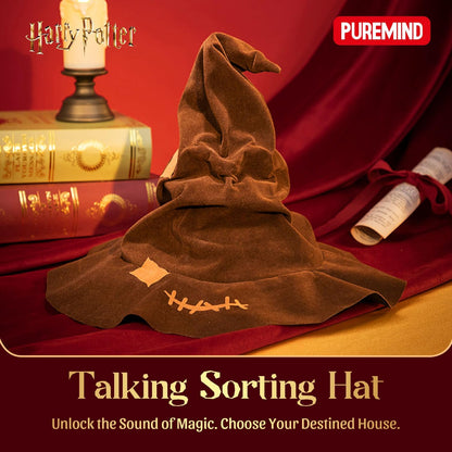 PUREMIND Harry Potter Cappello Parlante Puzzle 3D in Legno - Modello Ufficiale con Voce & Tesa Mobile - Regalo da Collezione per Fan
