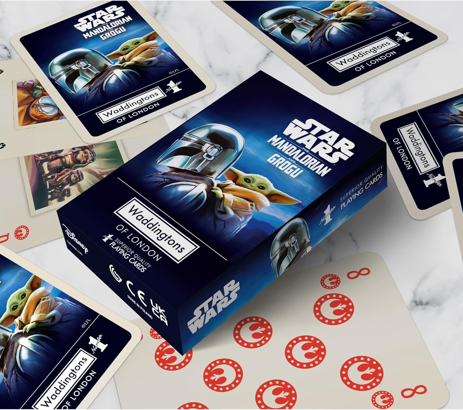 Waddingtons Number 1 Star Wars Mandalorian and Grogu - The Child Playing Card Game, Play with your favourite Baby Yoda meme, Perfect travel and family game for ages 6 and up