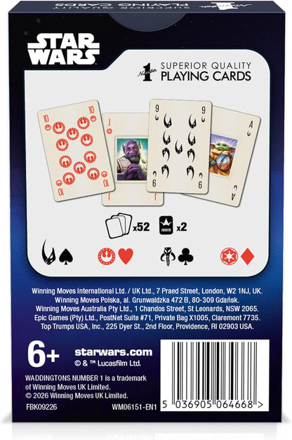 Waddingtons Number 1 Star Wars Mandalorian and Grogu - The Child Playing Card Game, Play with your favourite Baby Yoda meme, Perfect travel and family game for ages 6 and up