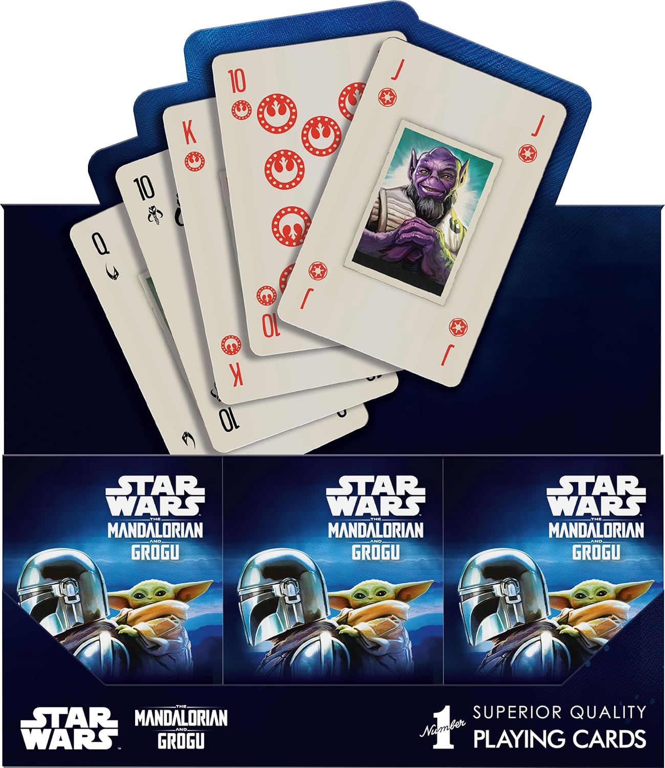 Waddingtons Number 1 Star Wars Mandalorian and Grogu - The Child Playing Card Game, Play with your favourite Baby Yoda meme, Perfect travel and family game for ages 6 and up